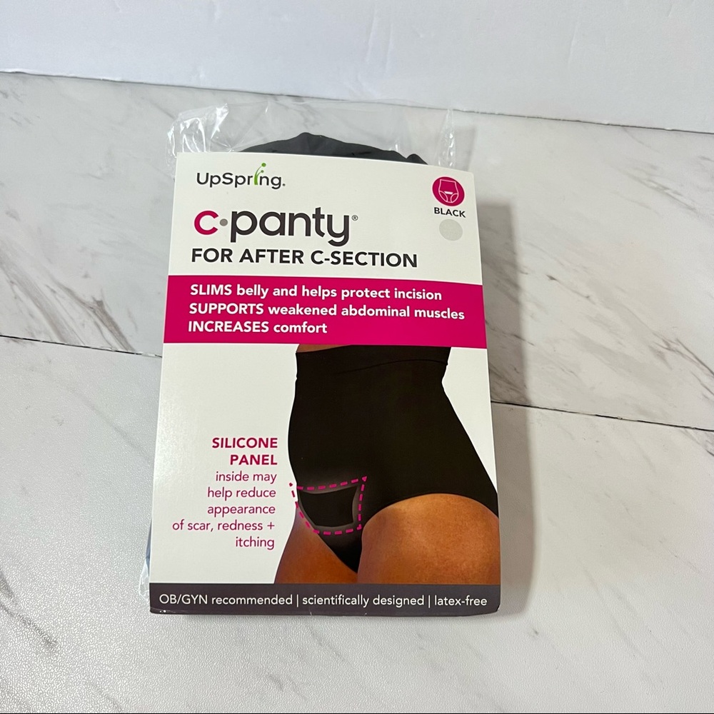 UpSpring C-Panty C-Section Recovery High Waist Underwear Black Size L/XL